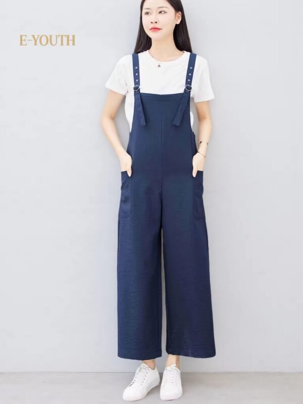 Eyouth 1518 Women’s Adjustable Strap Jumpsuit | Relaxed Wide-Leg Overalls