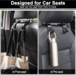LivTee Car Seat Headrest Hook, Auto Seat Hook Hangers Storage Organizer Interior Accessories for Purse Coats Umbrellas Grocery Bags Handbag, 4-Pack