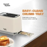 Russell Taylors Retro Toaster RT-10, 𝟳 𝗦𝗵𝗮𝗱𝗲 𝗦𝗲𝘁𝘁𝗶𝗻𝗴𝘀, 2 Years Warranty